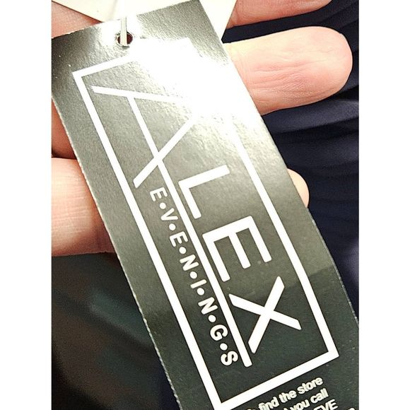 Alex Evenings Purple Chiffon Pleat Maxi Gown Size 16 New With Tags Formal Prom W - Picture 7 of 9